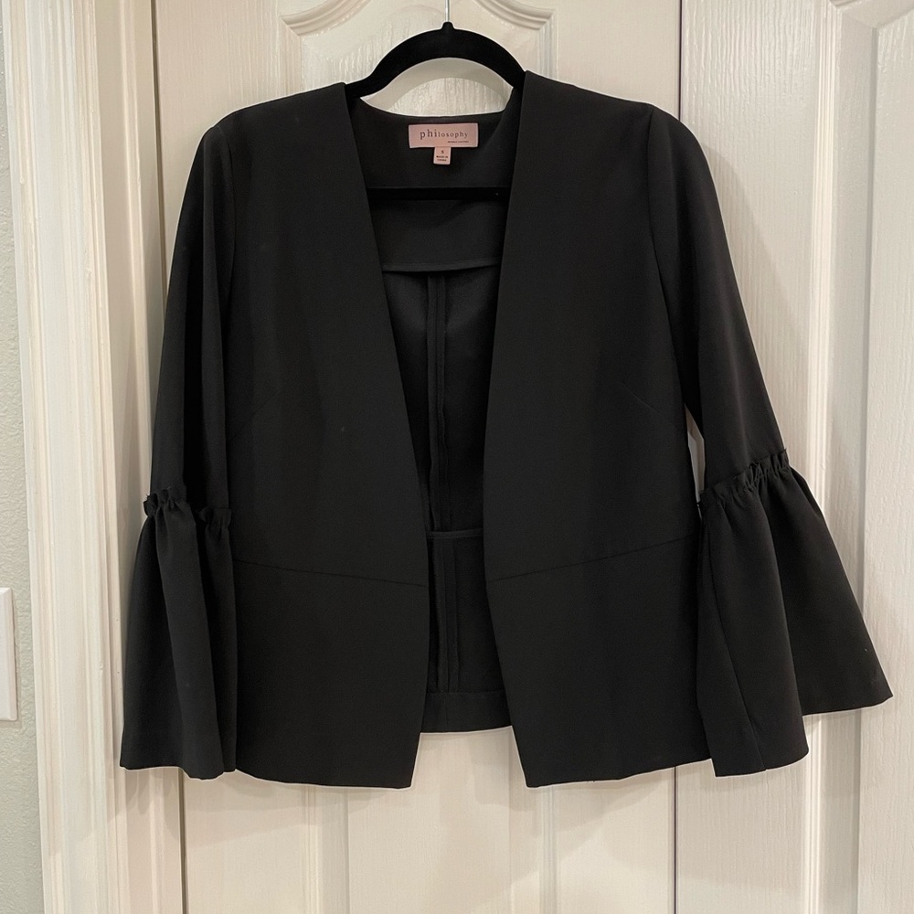 Philosophy open blazer with bell sleeves.